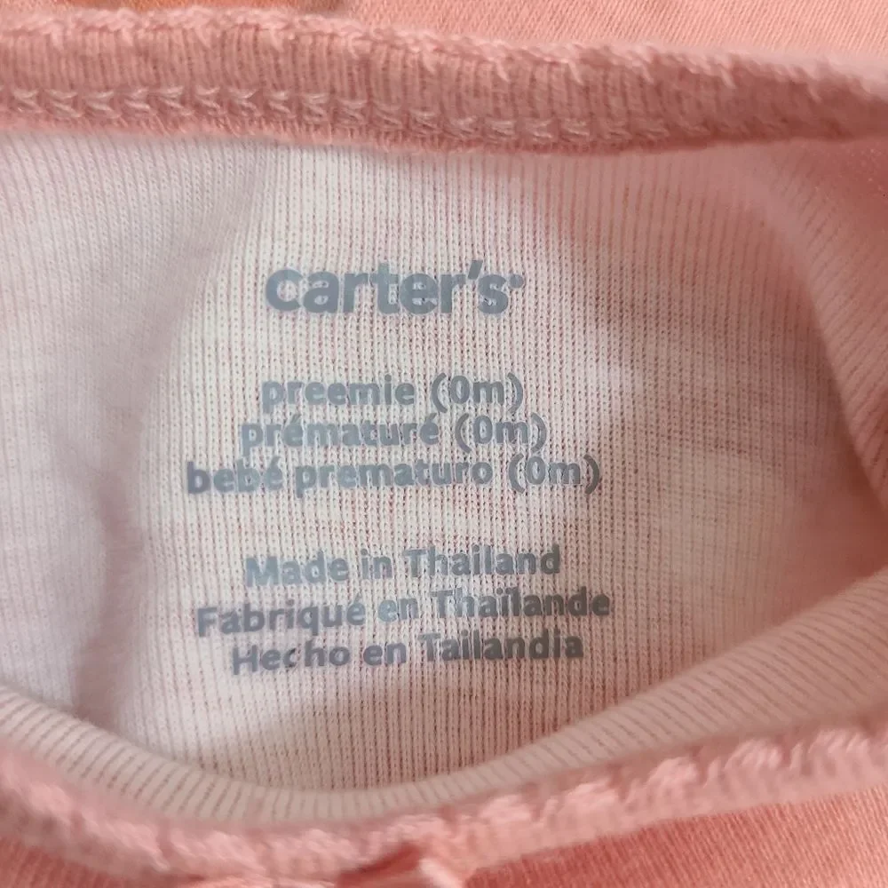 Carter's Preemie SleepSac Dusty Rose Floral Mitts‎ Gathered Bottom NEW
